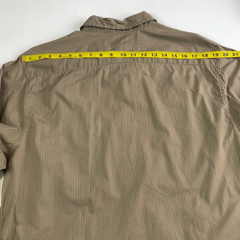 VTG GUESS Y2K Men’s Button Down Shirt Skull Graphics Print Size XXL Tan Stripes - Picture 15 of 16